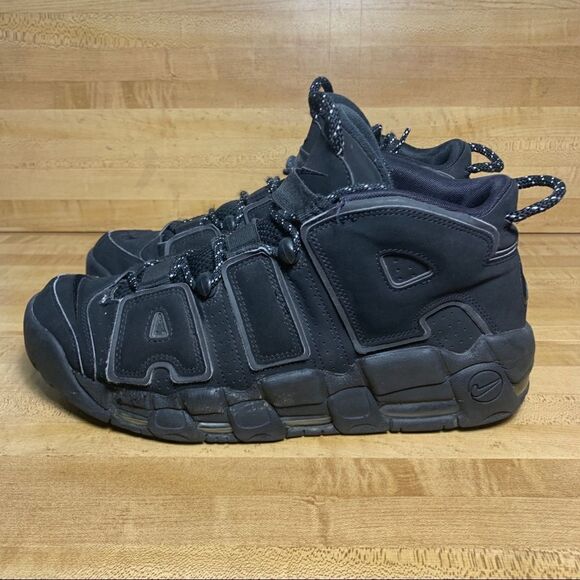 Nike Air More Uptempo Sz 11.5 Black 3M Reflective - Picture 2 of 8